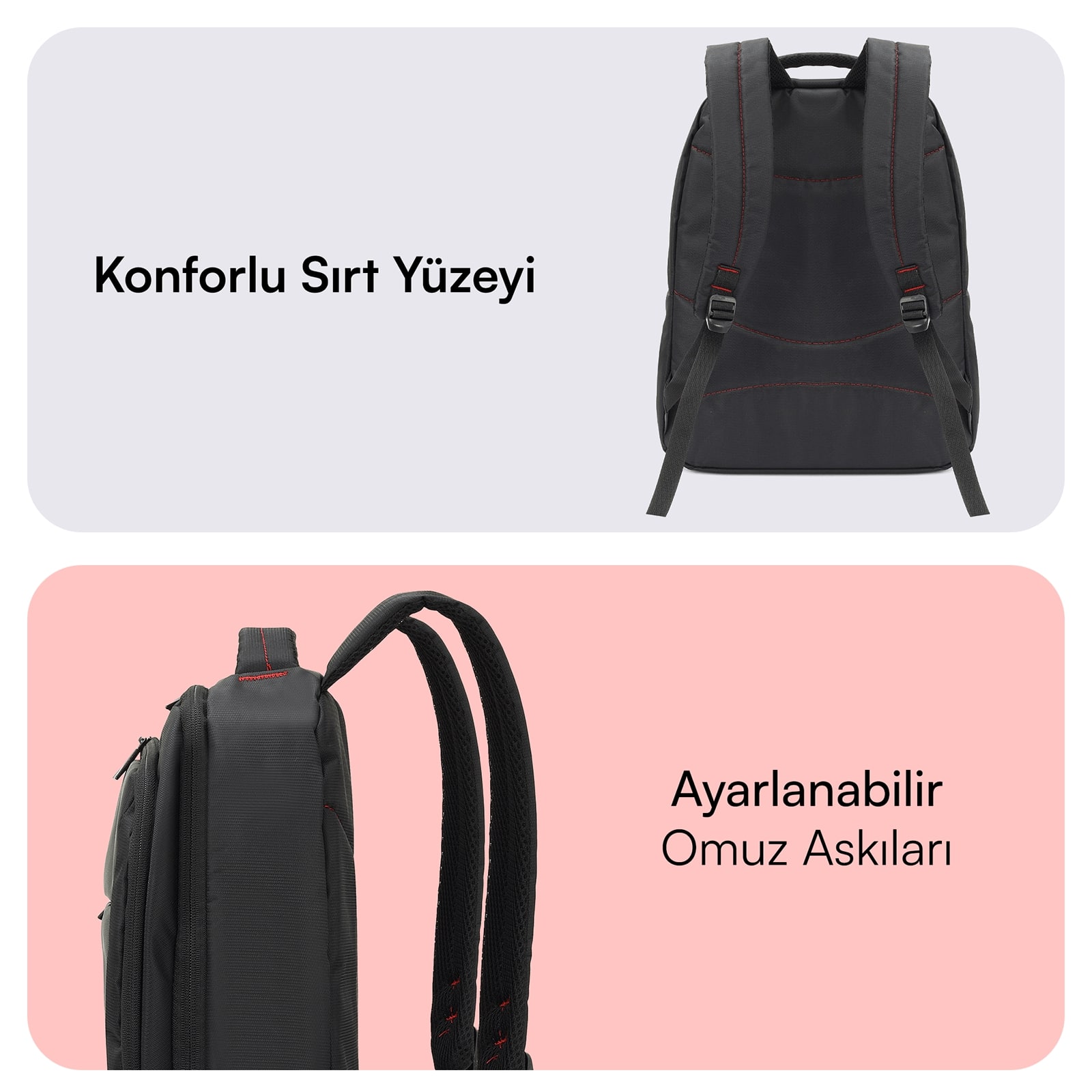 MACK MCC-006 15.6" OFFICE Notebook Sırt Çantası Siyah görseli 3