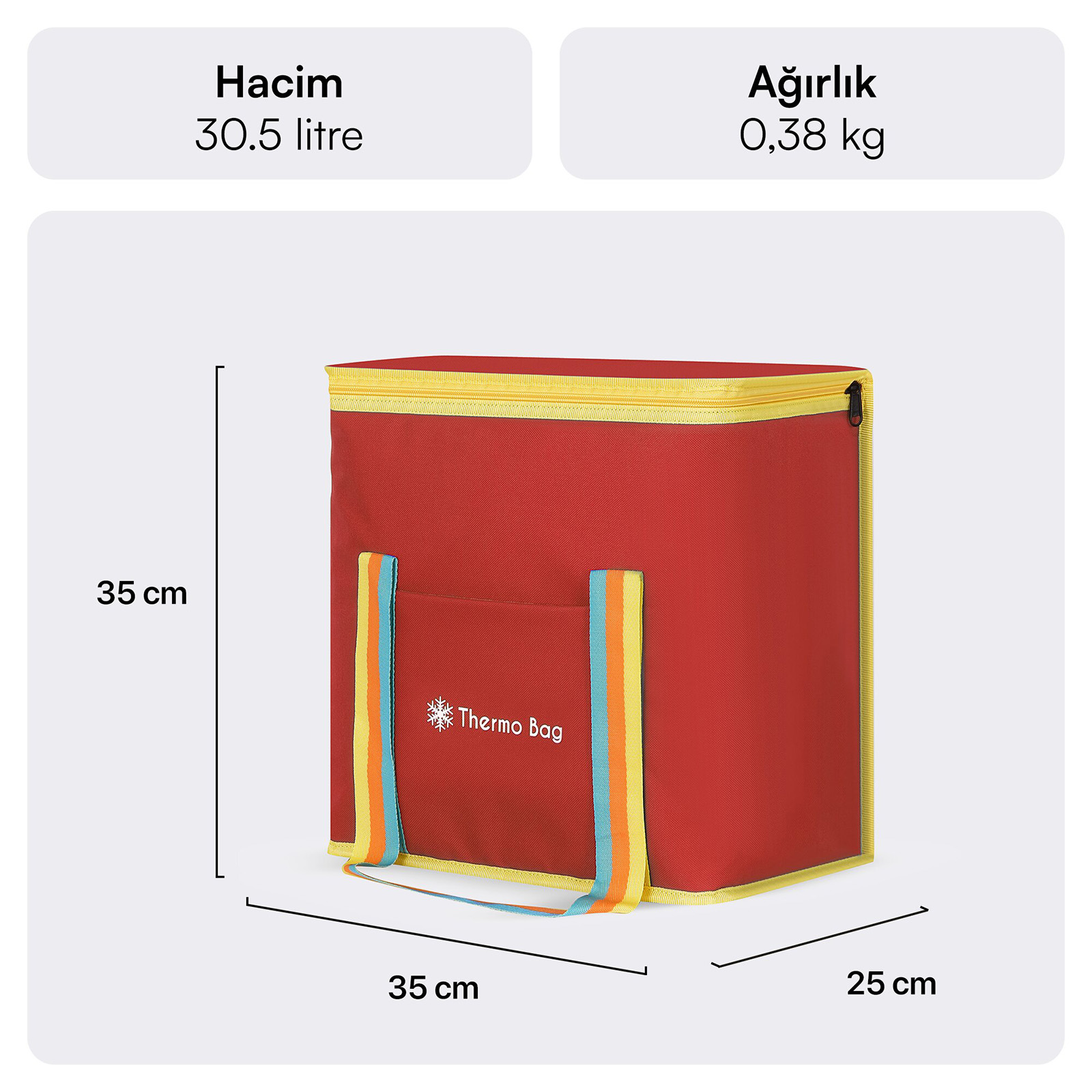 MACK MCB-002 Termos Çanta Kırmızı 30.5 Litre görseli 2