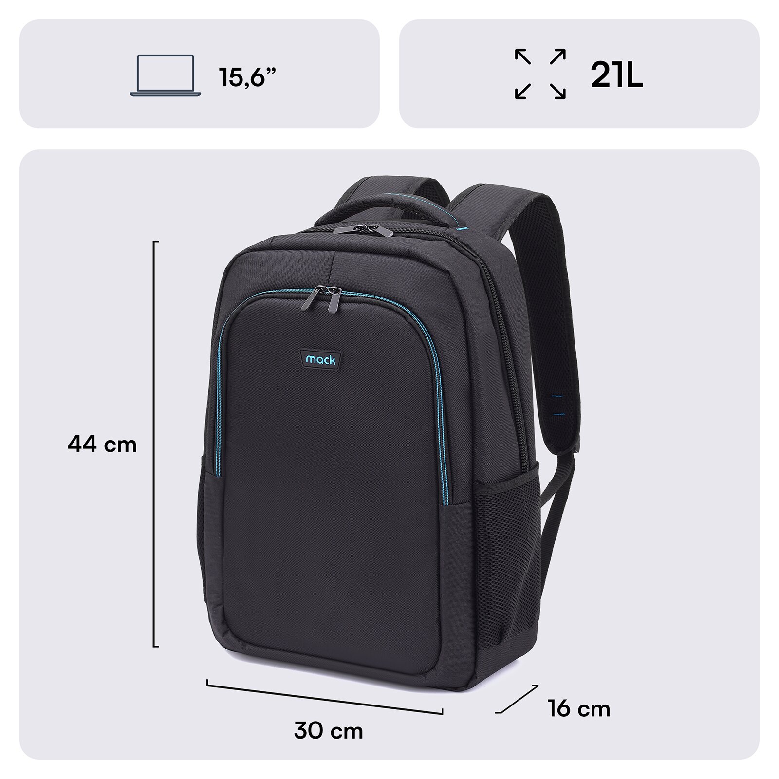 MACK MCC-505 15.6" Move Notebook Sırt Çantası Siyah görseli 2
