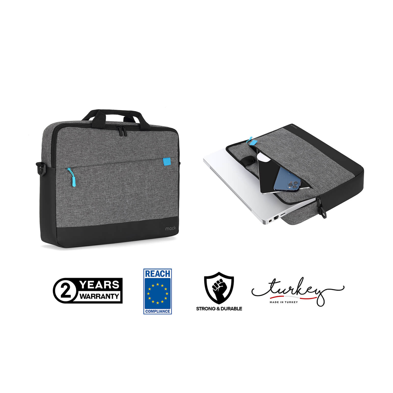 MACK MCC-604 15.6" UNICITY 3.0 Notebook Çantası Gri görseli 8