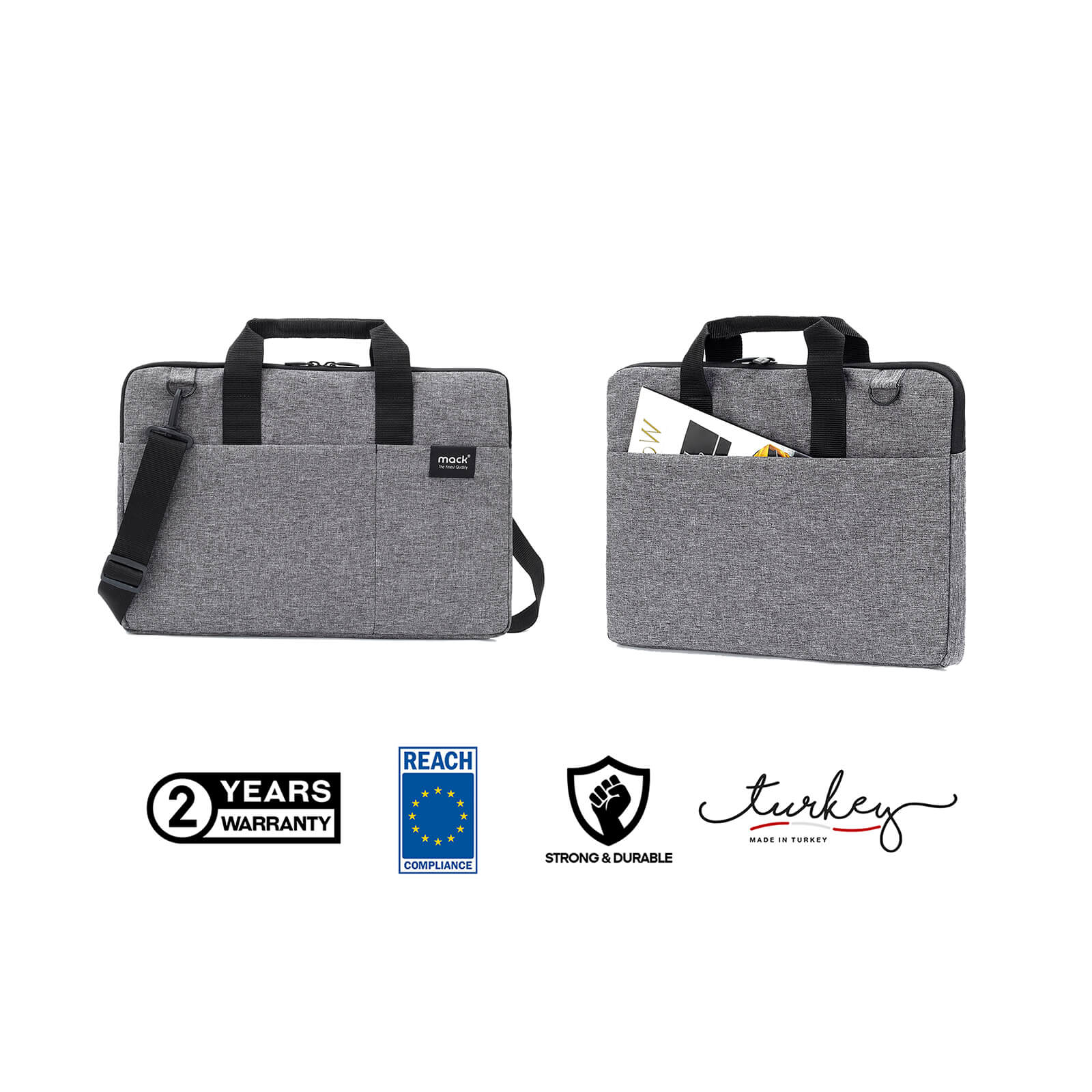 MACK MCC-704 15.6" City Fit Eco Notebook Çantası Gri görseli 7