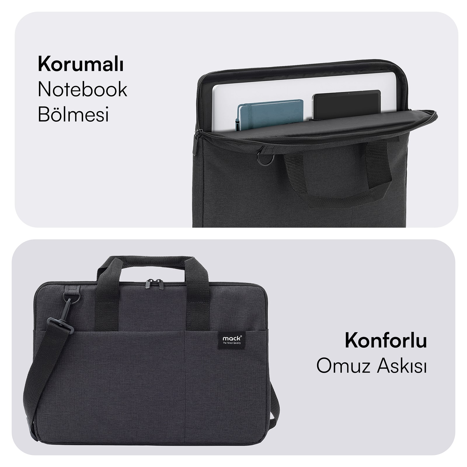 MACK MCC-701 14.1" City Fit Eco Notebook Çantası Siyah görseli 5