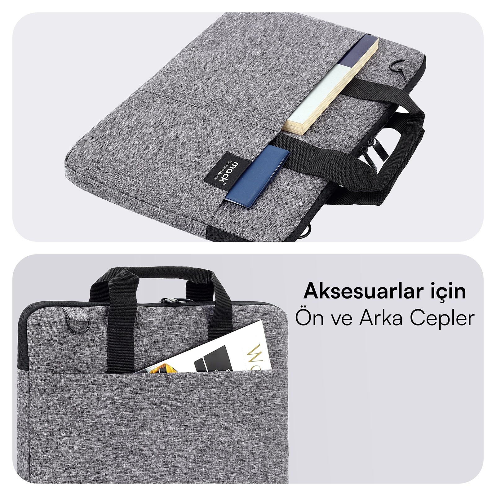 MACK MCC-702 14.1" City Fit Eco Notebook Çantası Gri görseli 3