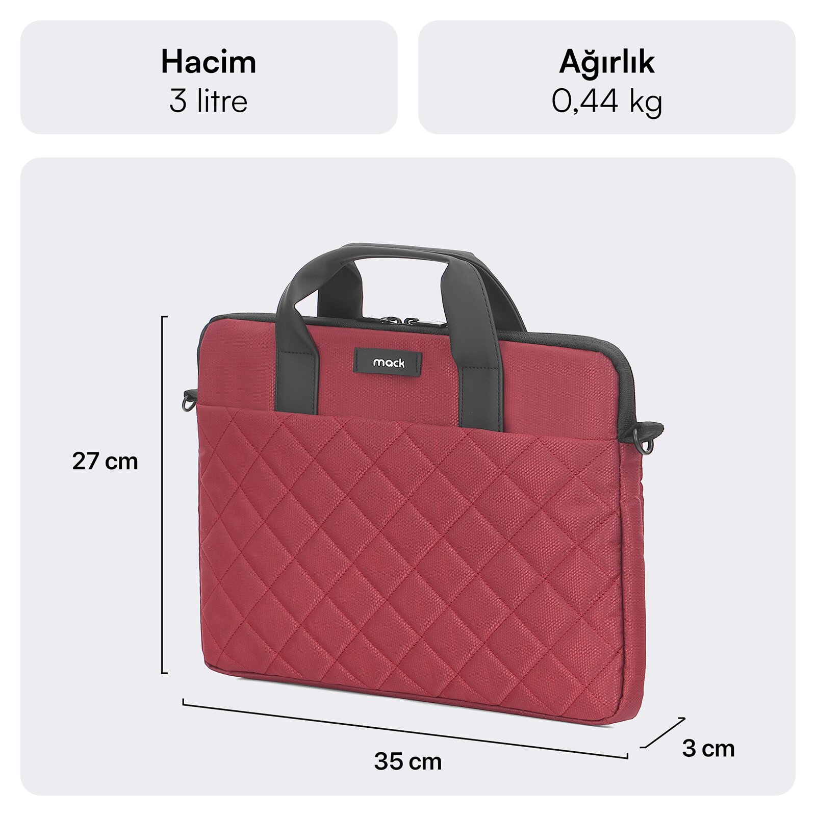 MACK MCC-902 14.1" iksy Notebook Çantası Kırmızı görseli 2