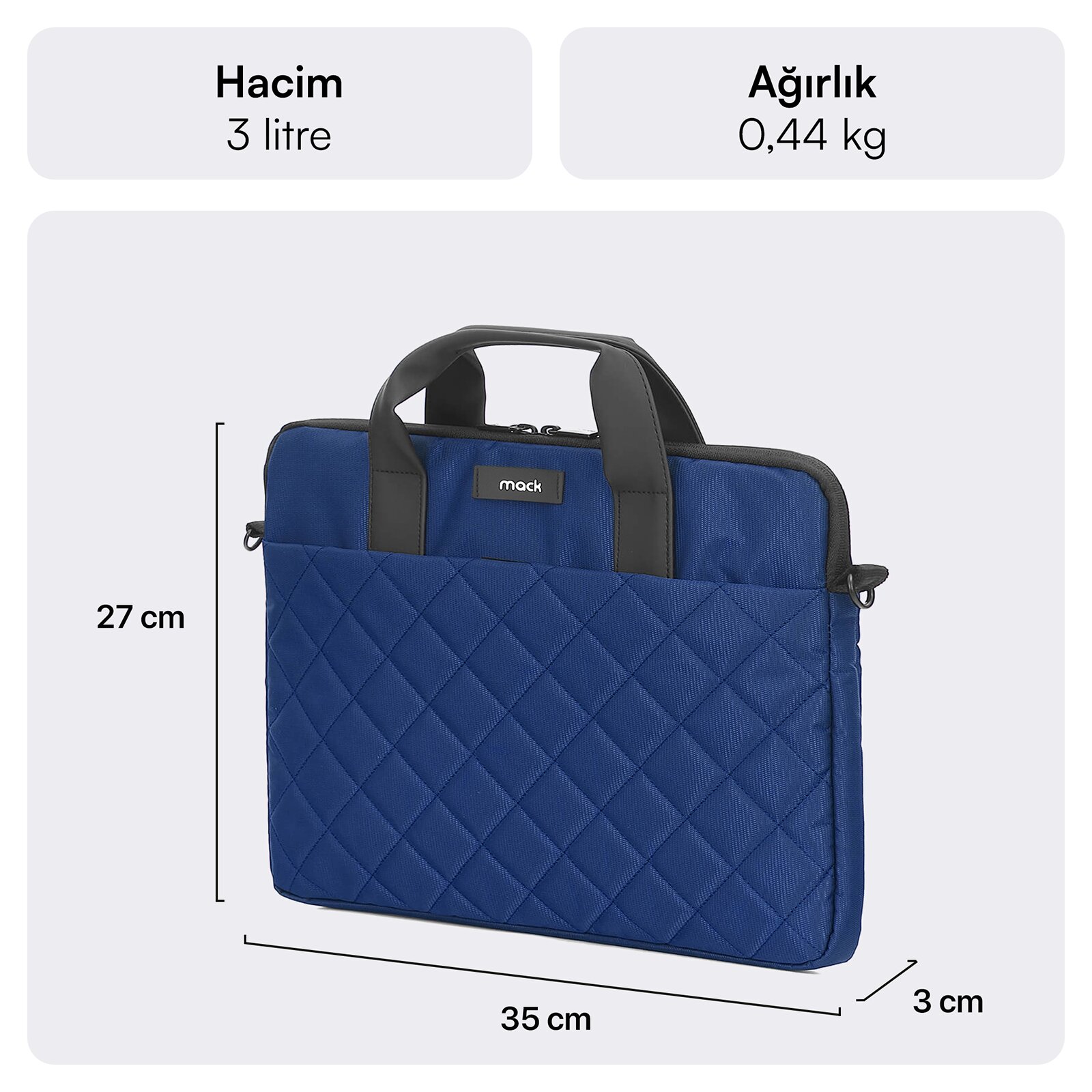 MACK MCC-903 14.1" iksy Notebook Çantası Lacivert görseli 2