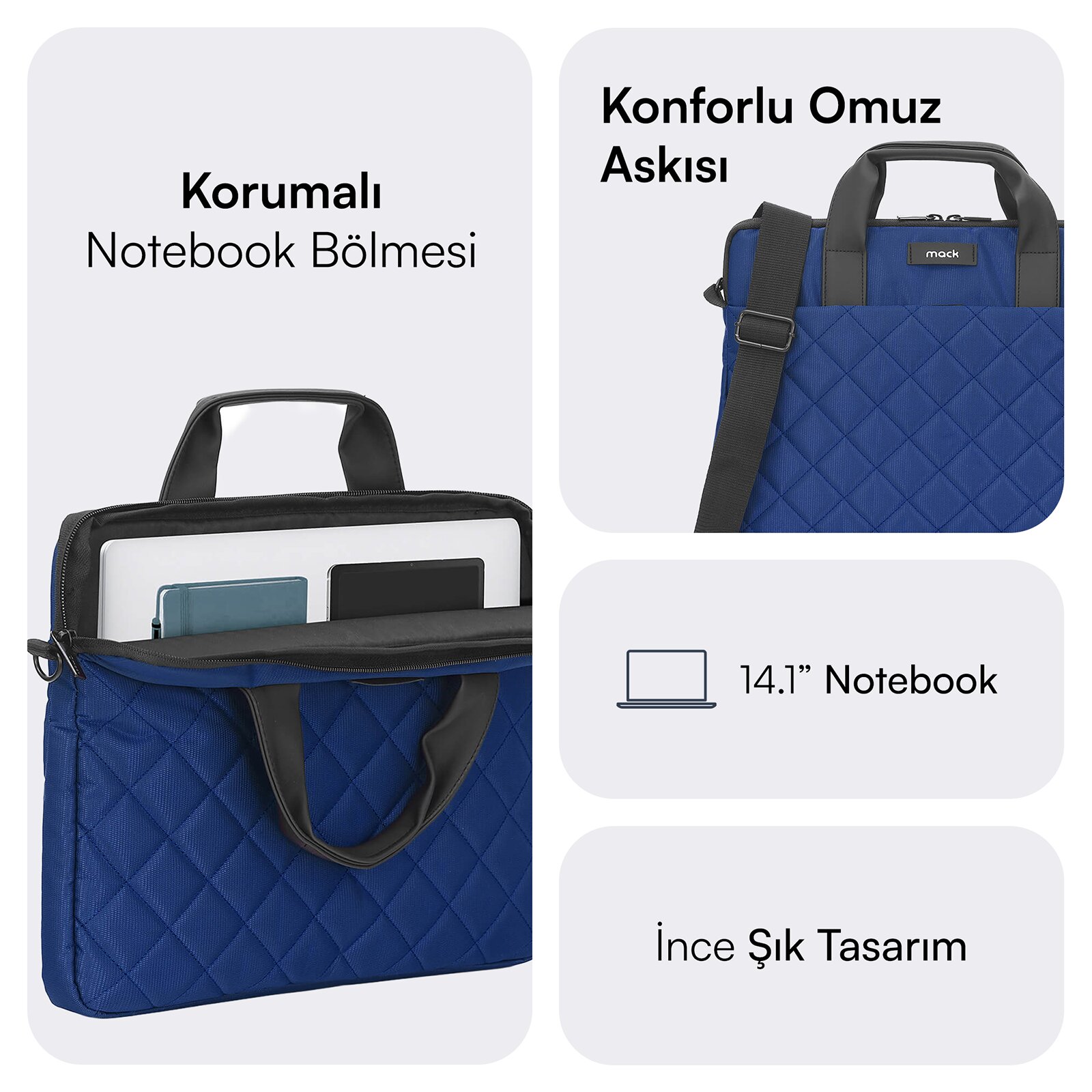MACK MCC-903 14.1" iksy Notebook Çantası Lacivert görseli 4