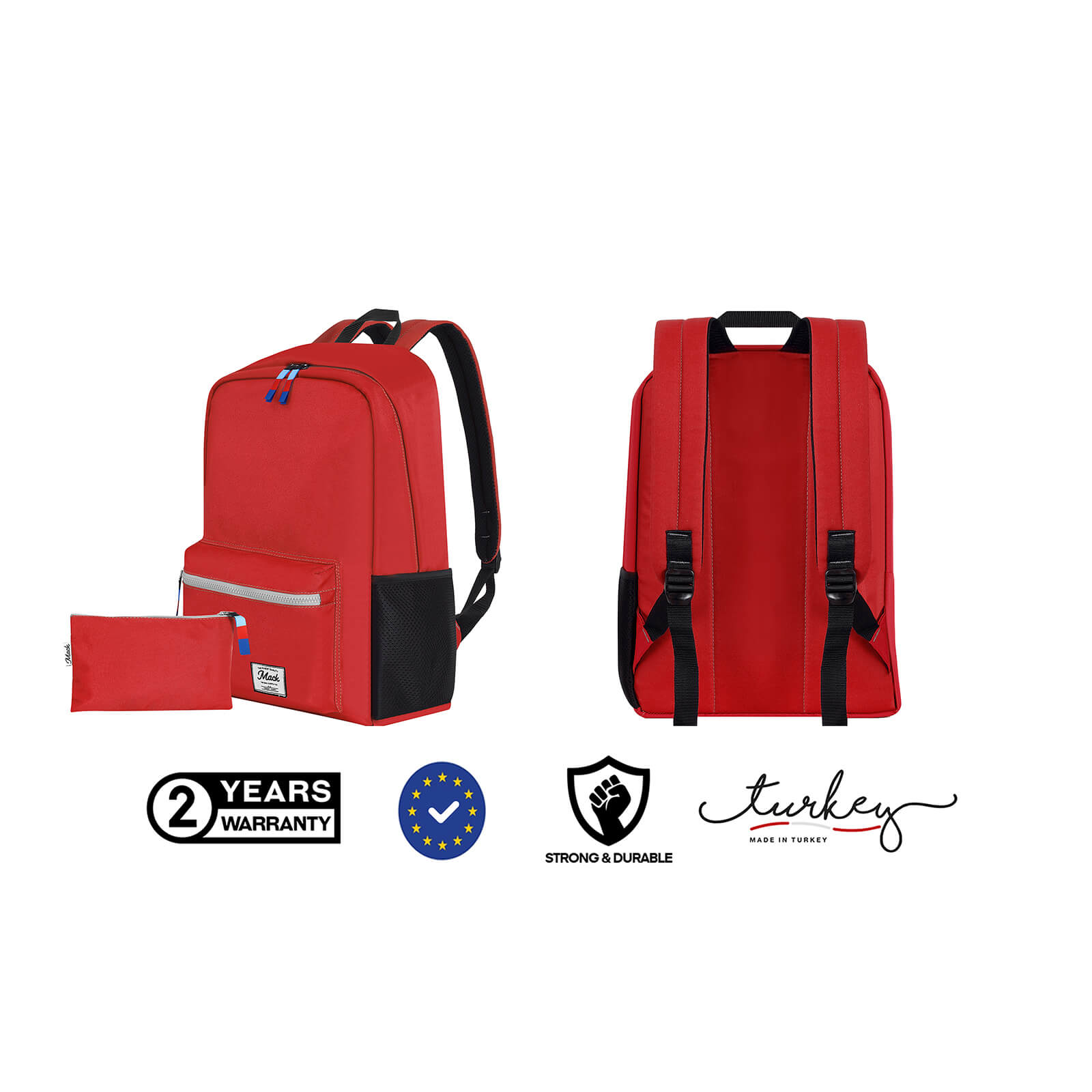 MACK MCK-003 POP Sırt Çantası Kırmızı görseli 9