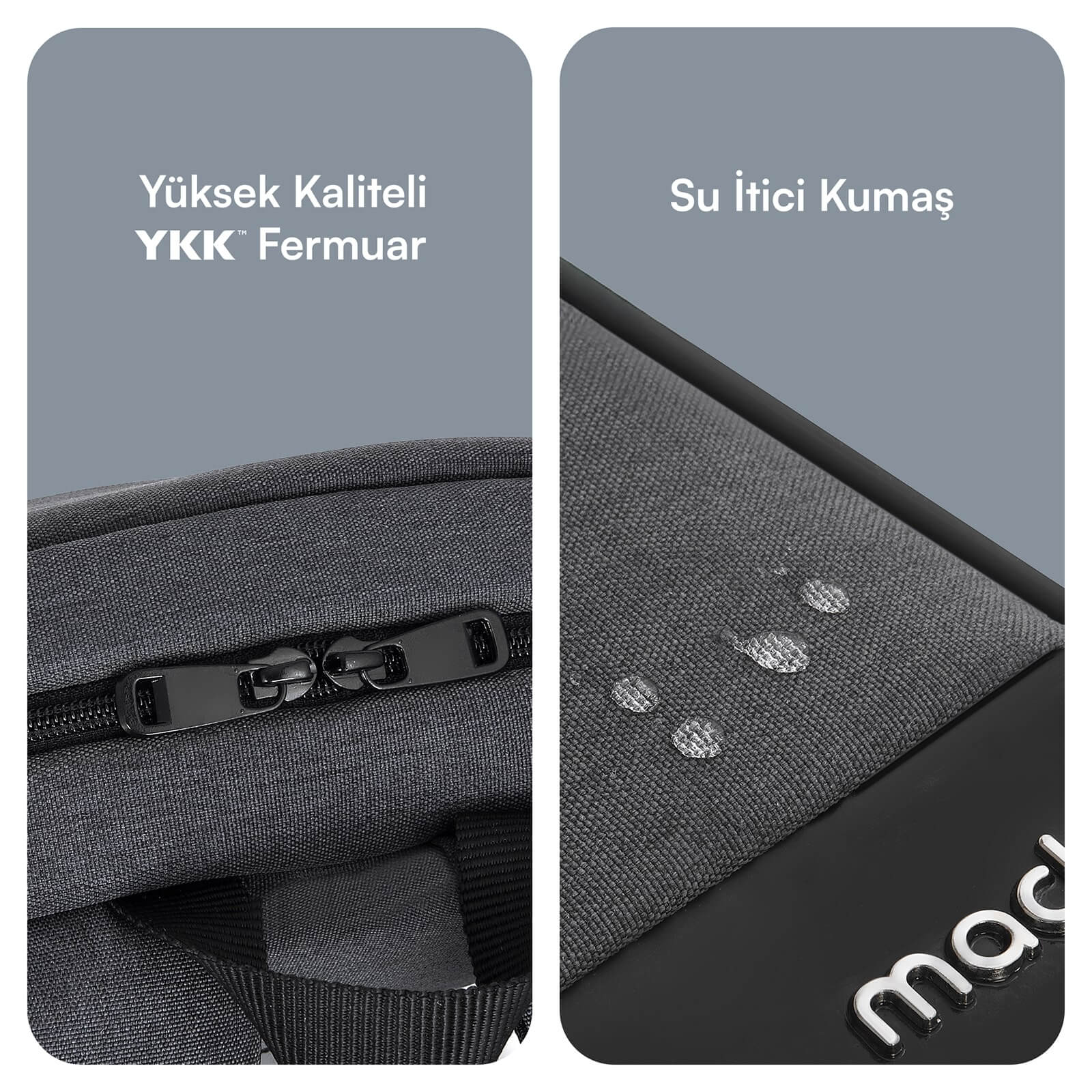 MACK MCE-1103 15.6" UNICITY Eco Notebook Sırt Çantası Siyah görseli 3