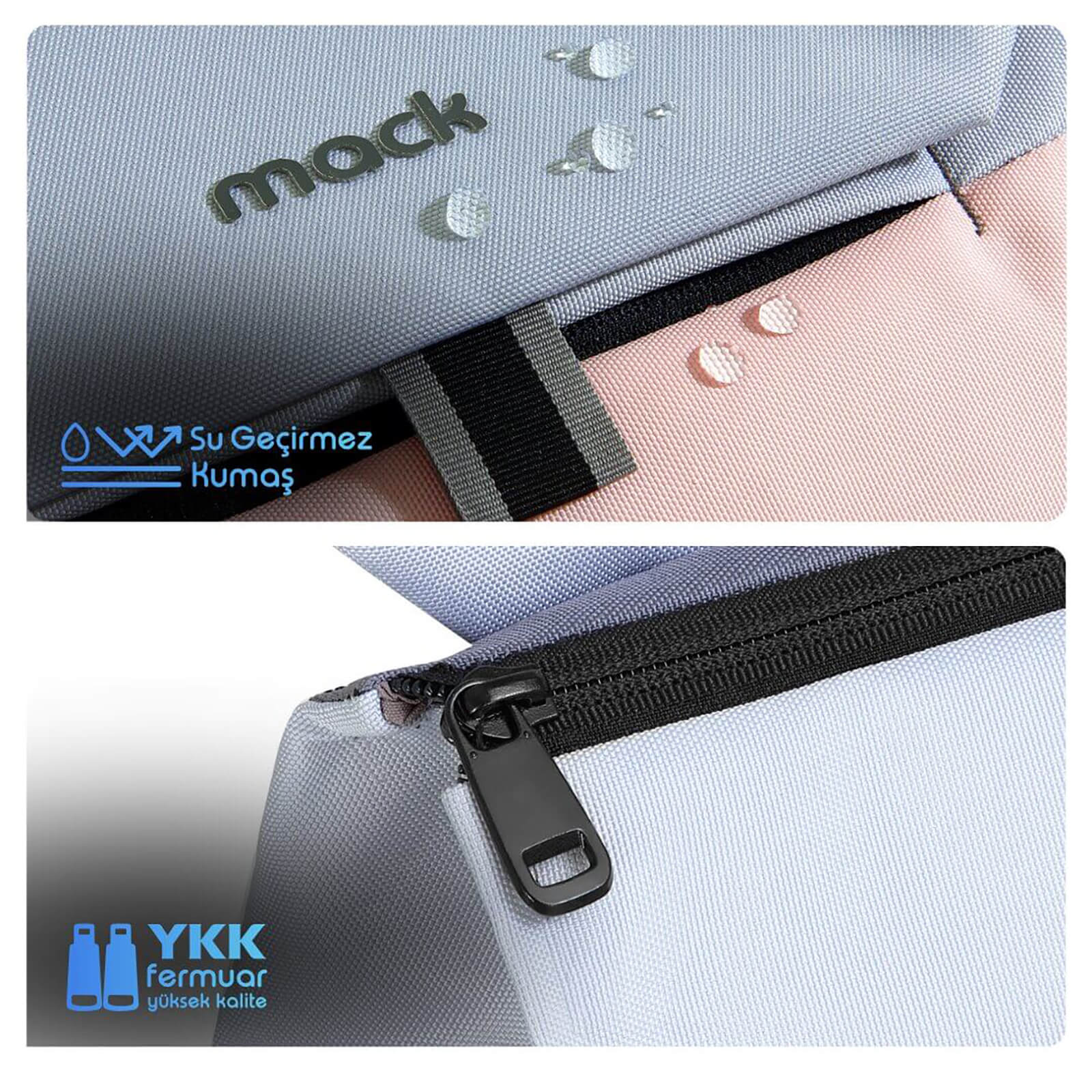 MACK MCE-1302 14.1" ZEN Eco Günlük Sırt Çantası Pembe Gri görseli 4