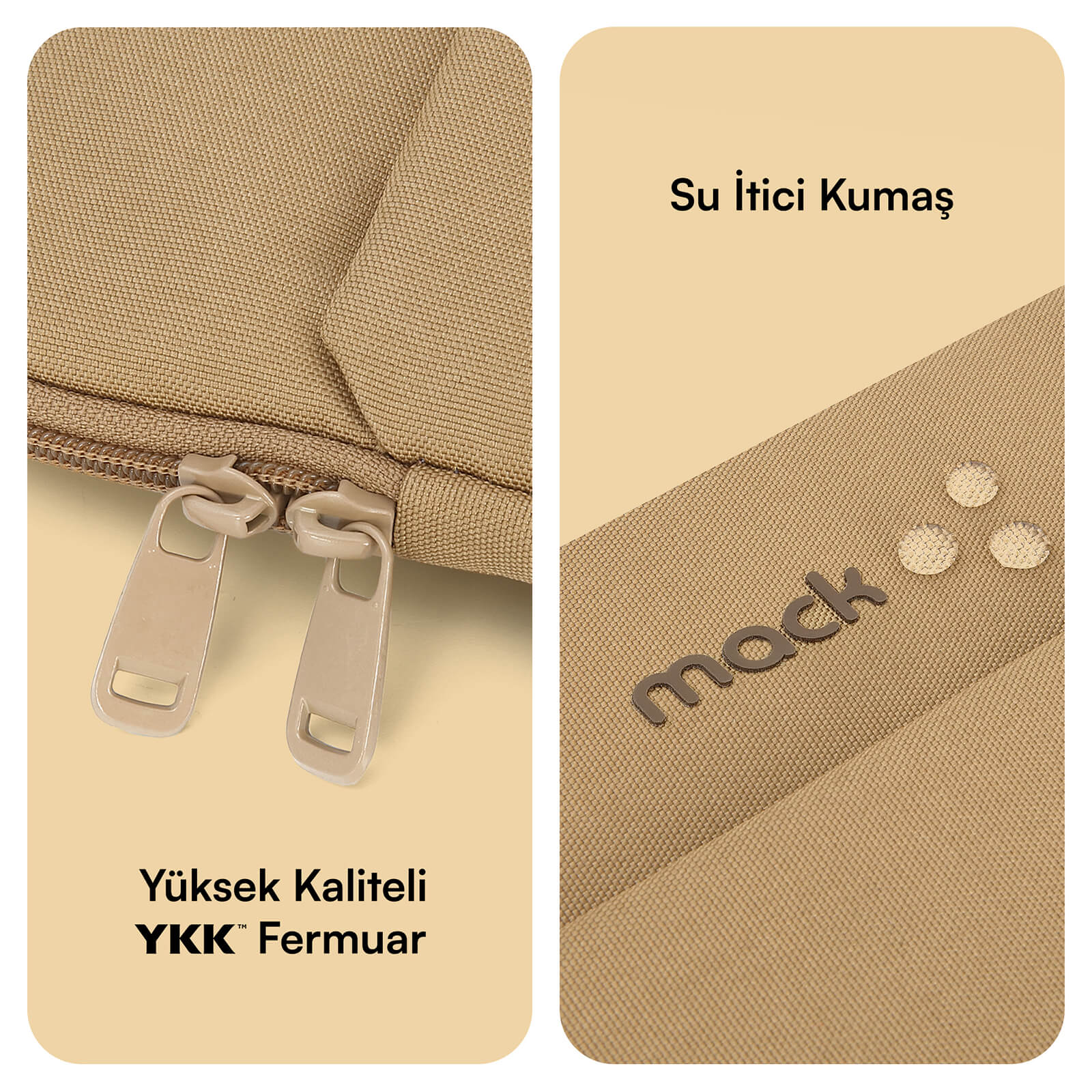 MACK MCE-1503 14.1" NOVA Eco Notebook Sleeve Camel görseli 4