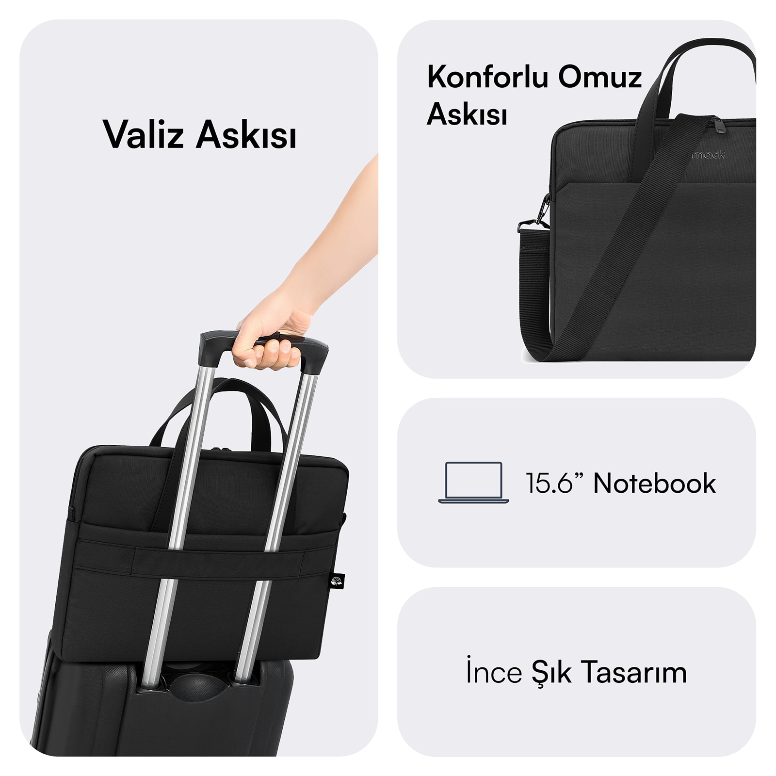 MACK MCE-1511 15.6" NOVA Eco Notebook Çantası Siyah görseli 4