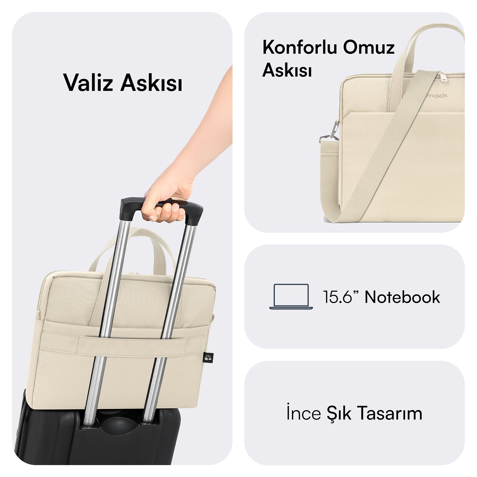 MACK MCE-1514 15.6" NOVA Eco Notebook Çantası Latte görseli 4
