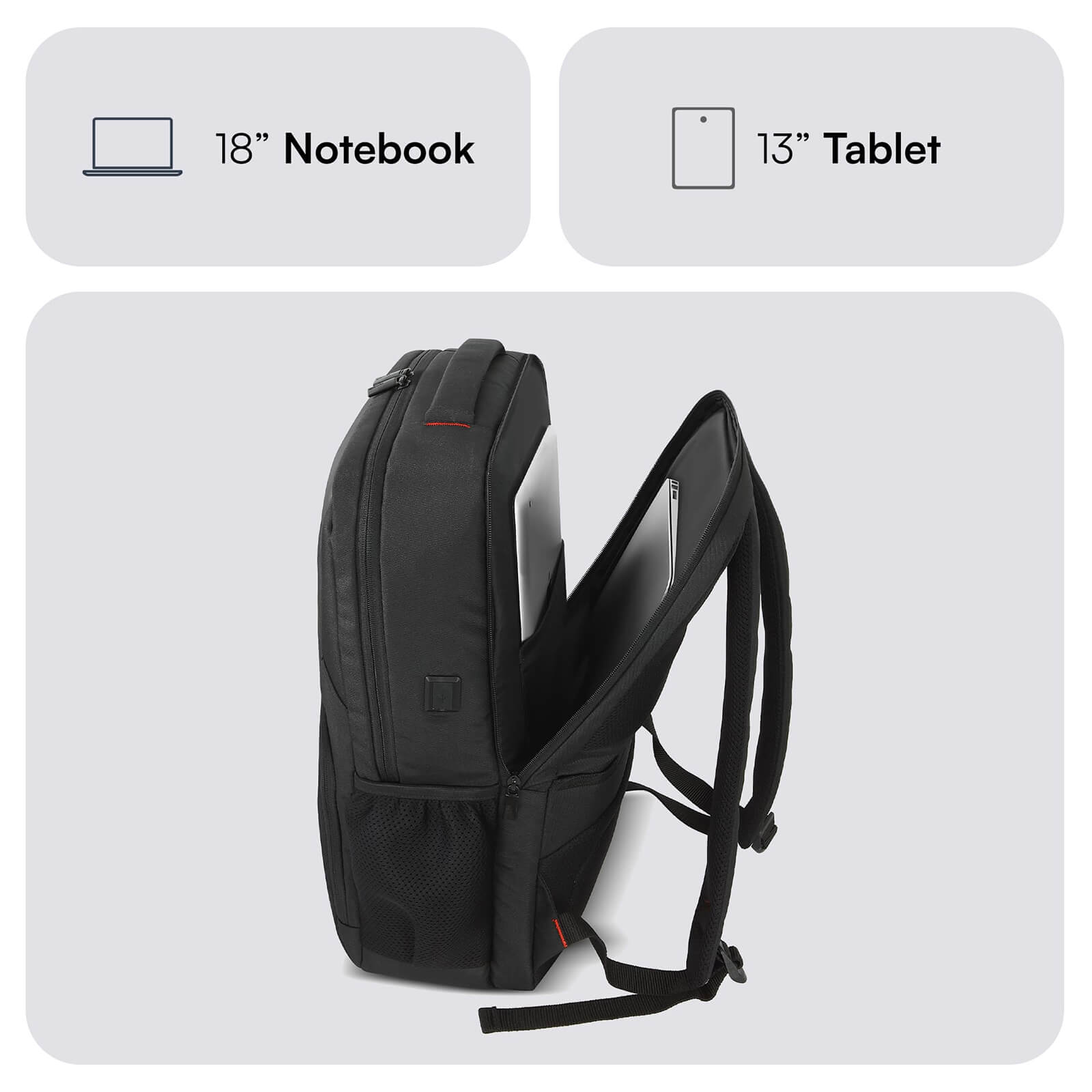 MACK MCC-807 18'' Business X Notebook Sırt Çantası Siyah görseli 4