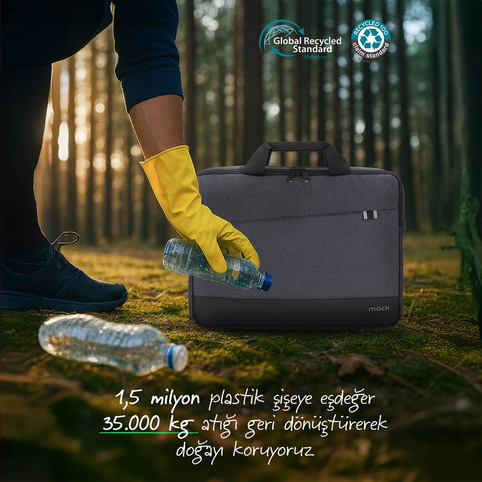 MACK MCE-1111 14.1" UNICITY Eco Notebook Çantası Siyah görseli 7