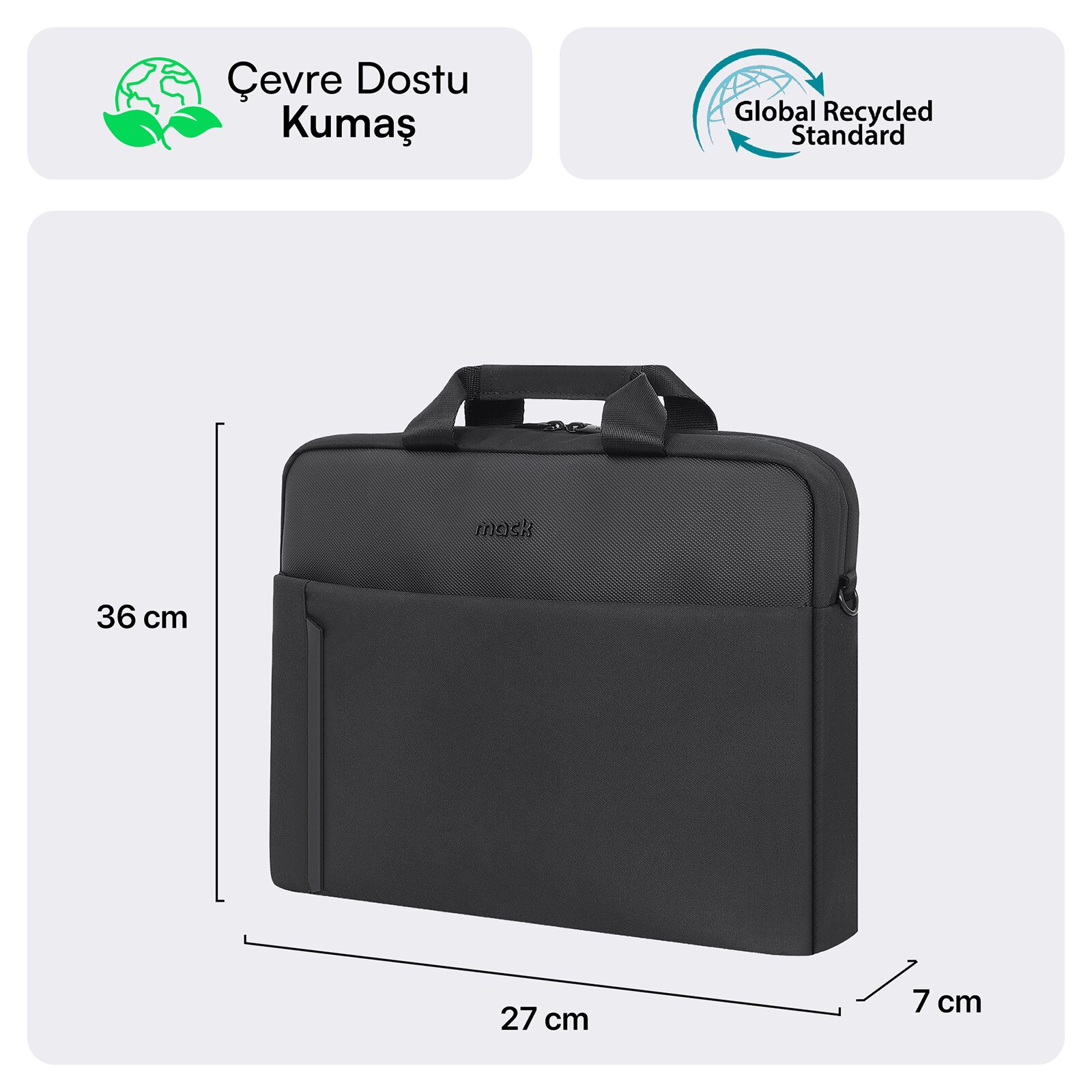MACK MCE-1711 14.1" CODE Eco Notebook Çantası Siyah görseli 2