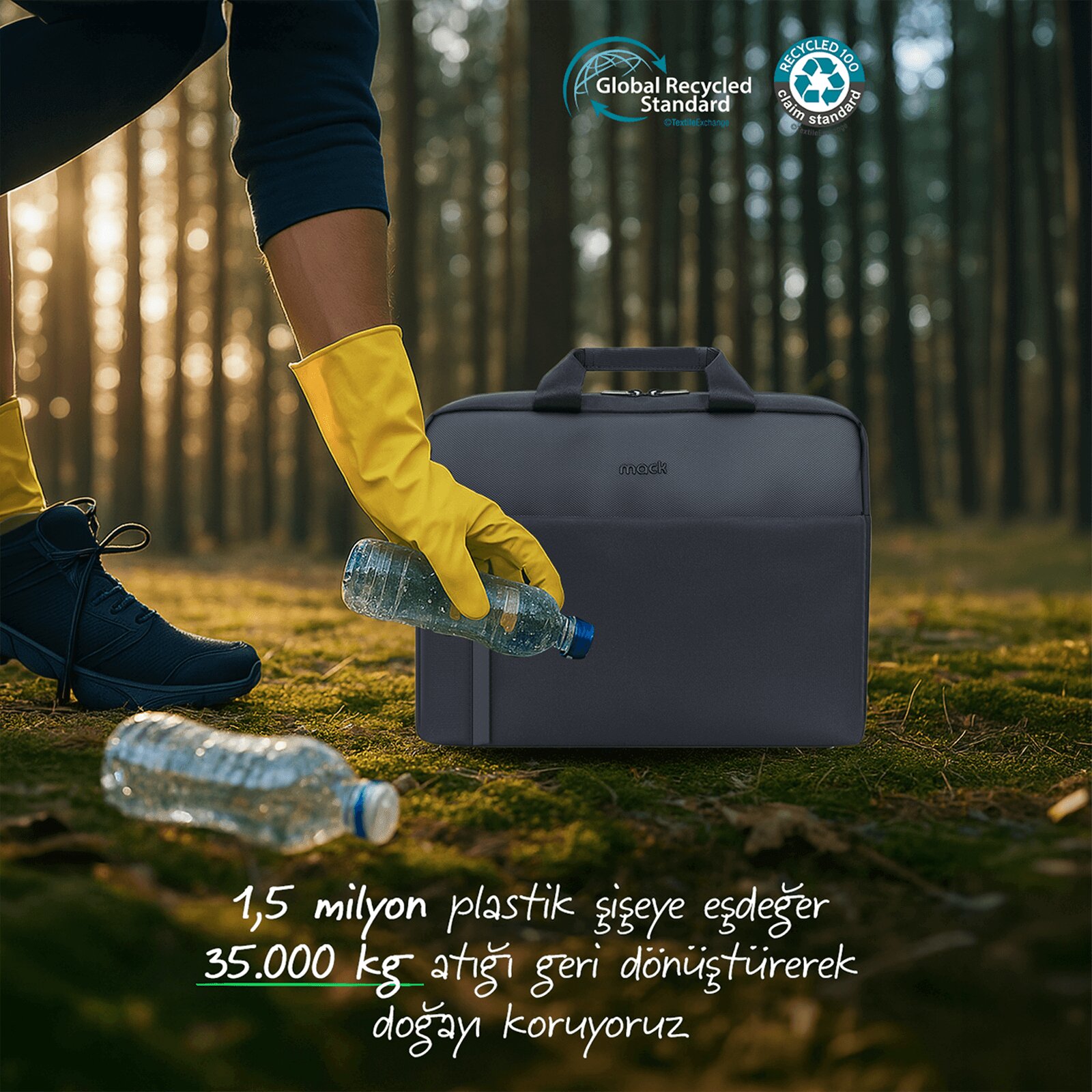 MACK MCE-1711 14.1" CODE Eco Notebook Çantası Siyah görseli 7