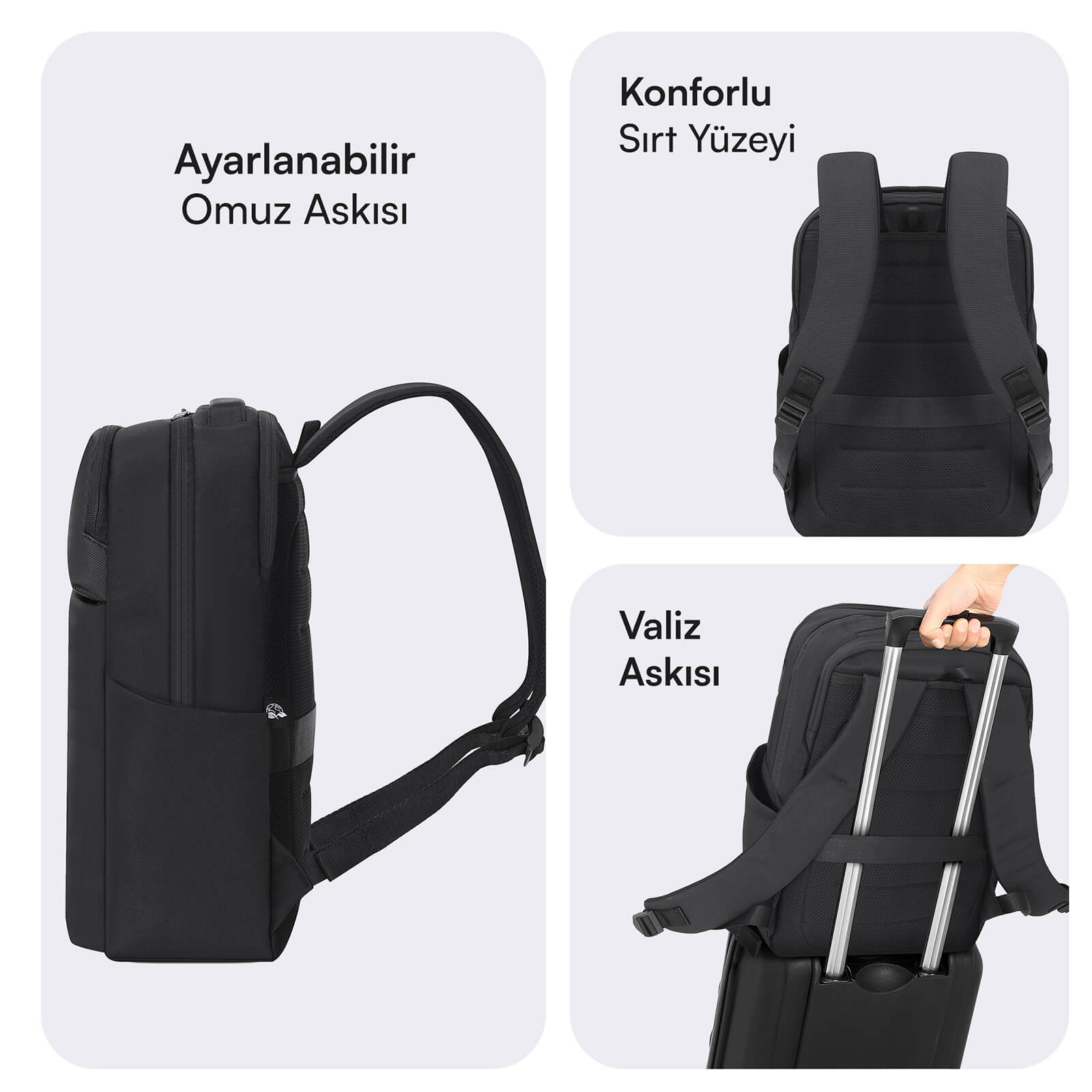 MACK MCE-1722 16" CODE Eco Notebook Sırt Çantası Siyah görseli 5