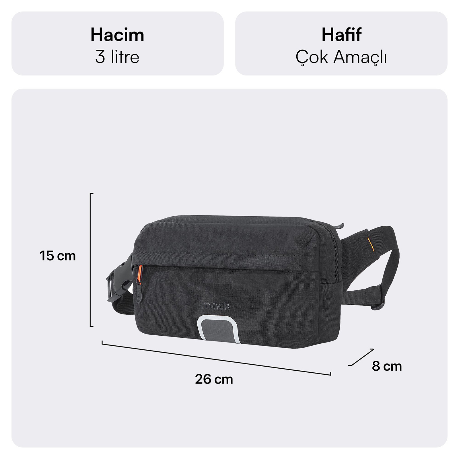 MACK MCE-1226 EXPLOR Crossbody Seyahat Çantası Siyah görseli 3