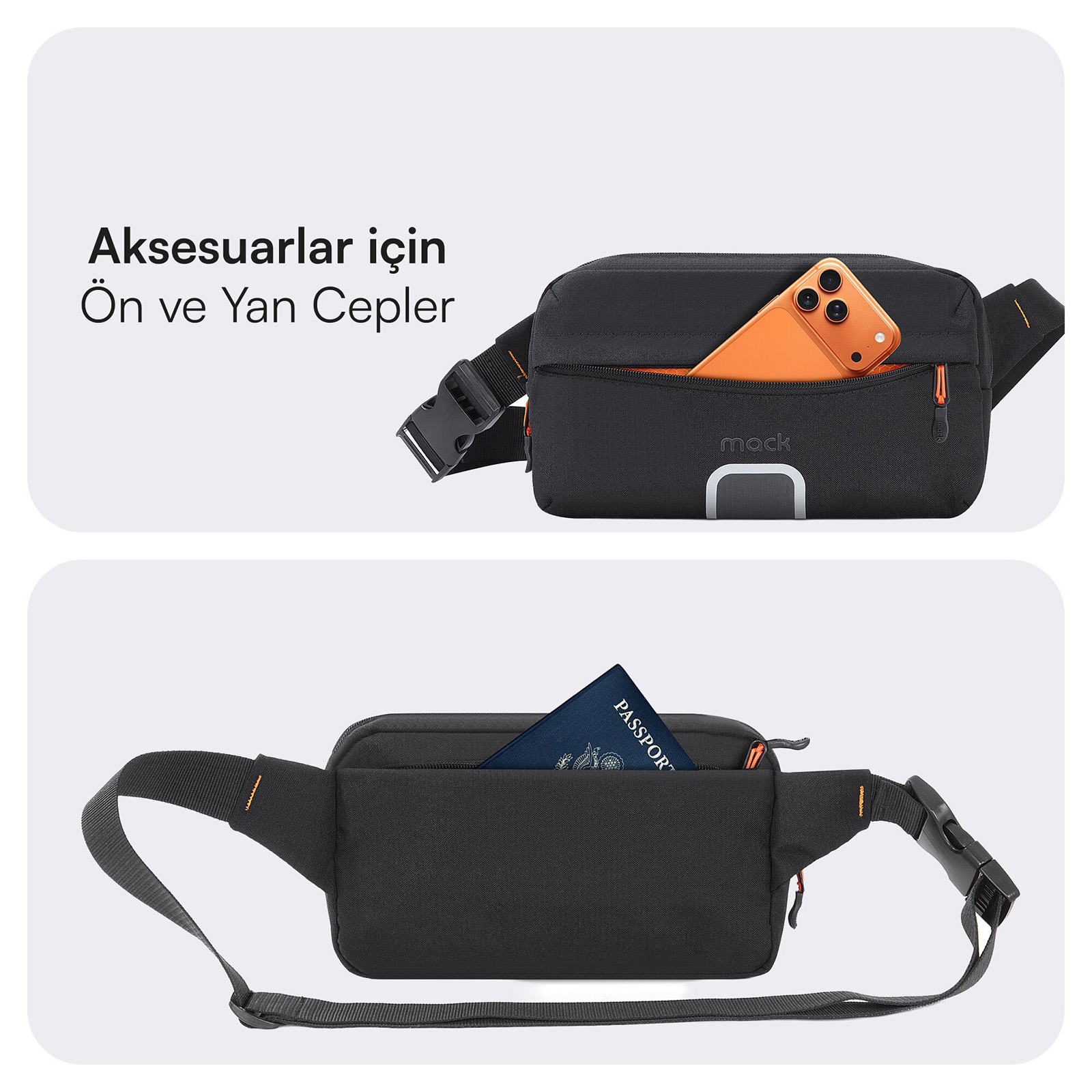 MACK MCE-1226 EXPLOR Crossbody Seyahat Çantası Siyah görseli 4
