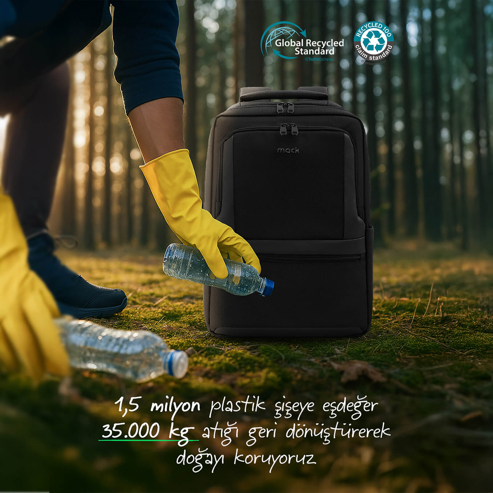 MACK MCE-1212 16" OFFICE Pro-3 Eco Notebook Sırt Çantası Siyah görseli 8