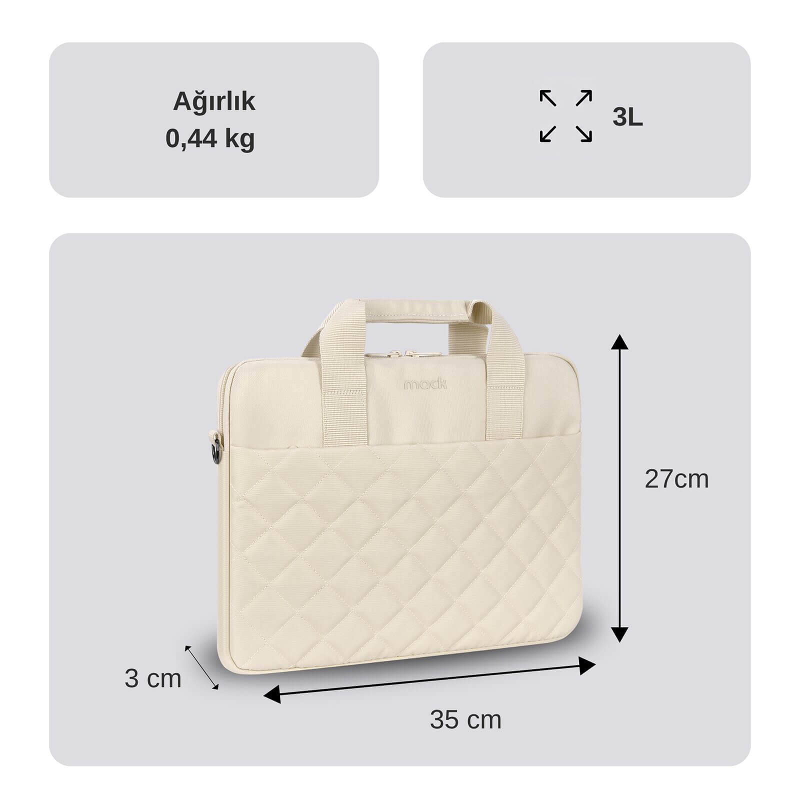 MACK MCC-904 14.1" iksy Notebook Çantası Latte görseli 2
