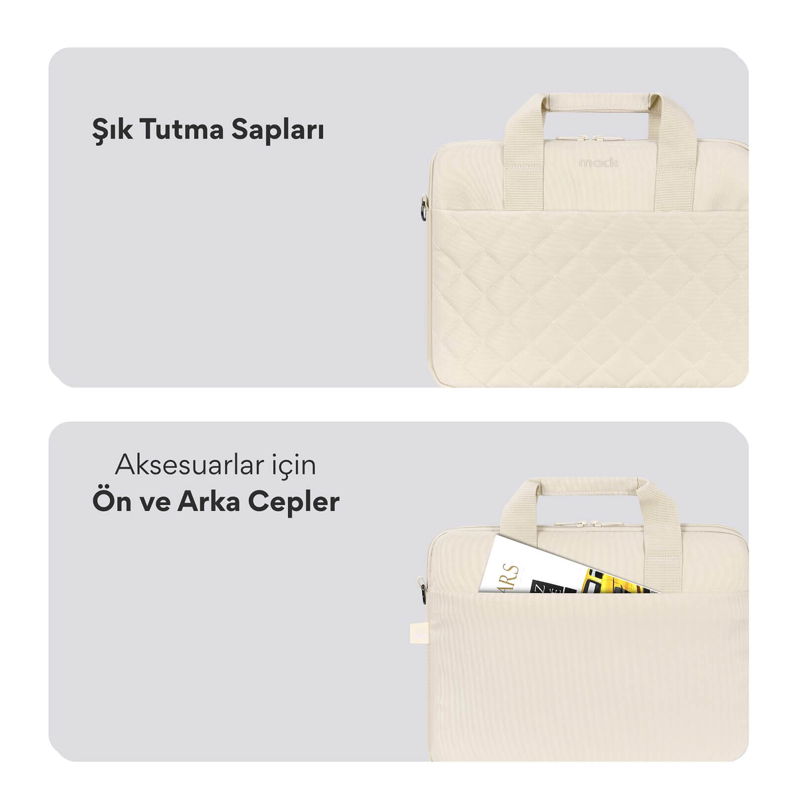 MACK MCC-904 14.1" iksy Notebook Çantası Latte görseli 3