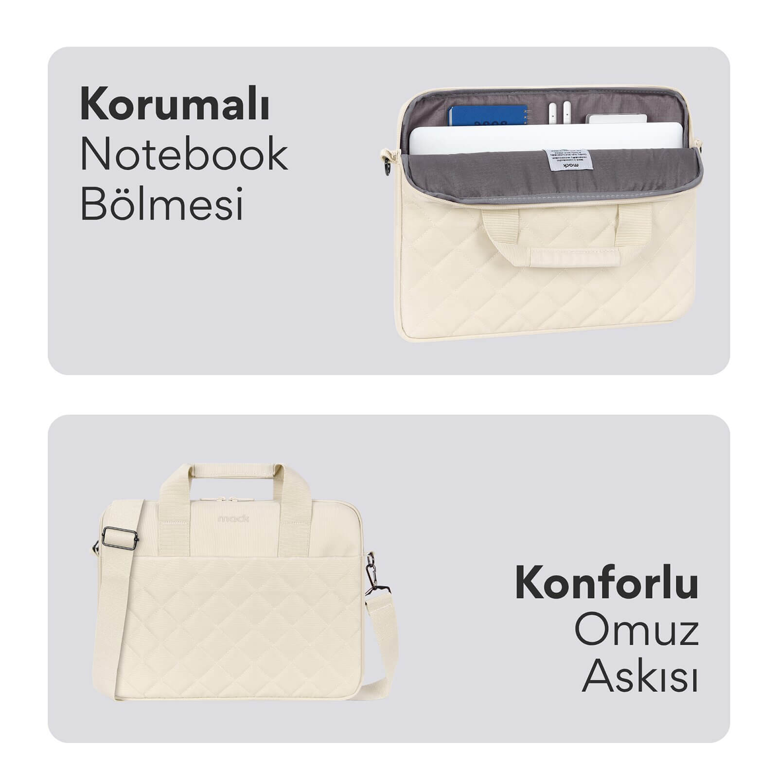 MACK MCC-904 14.1" iksy Notebook Çantası Latte görseli 5