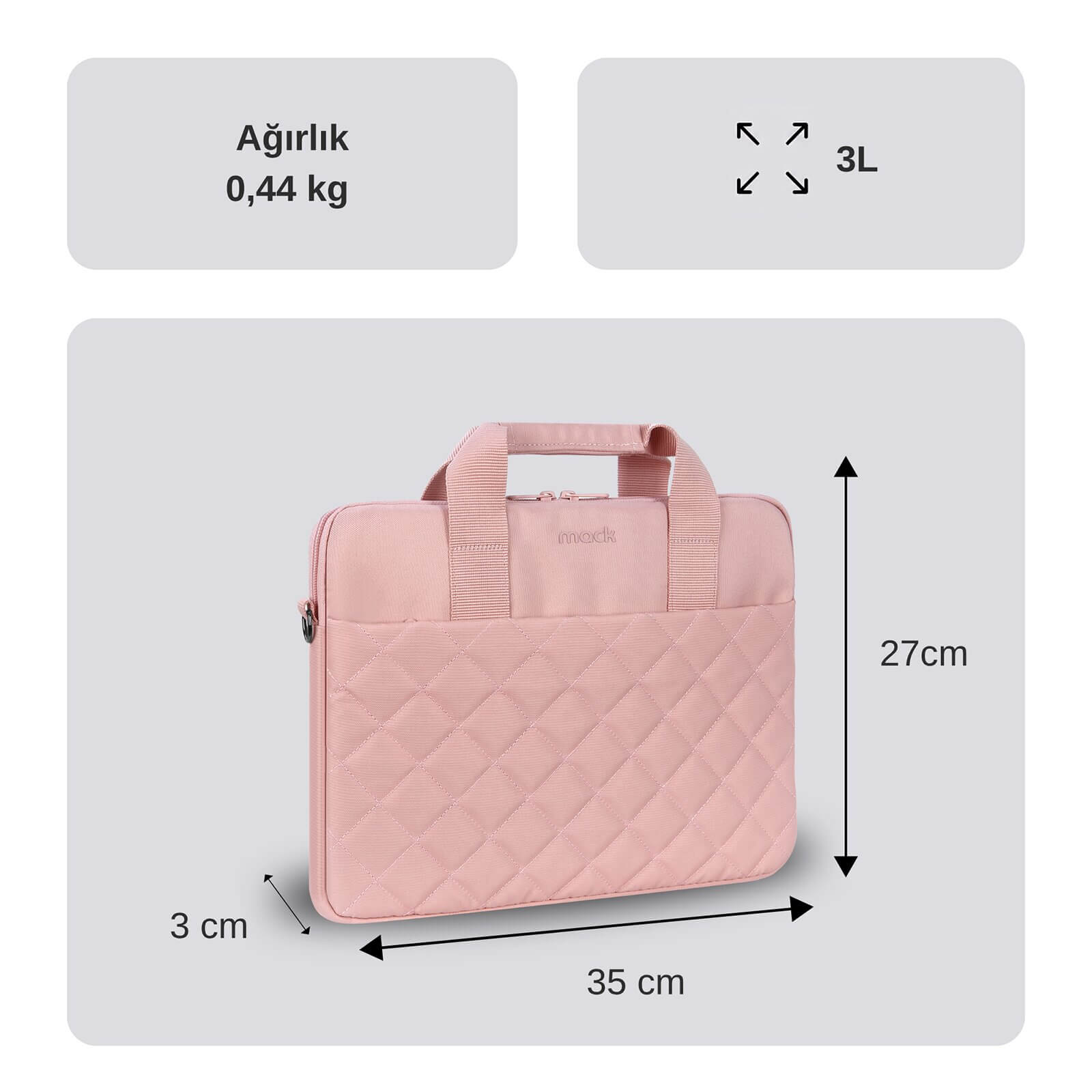 MACK MCC-905 14.1" iksy Notebook Çantası Pembe görseli 2