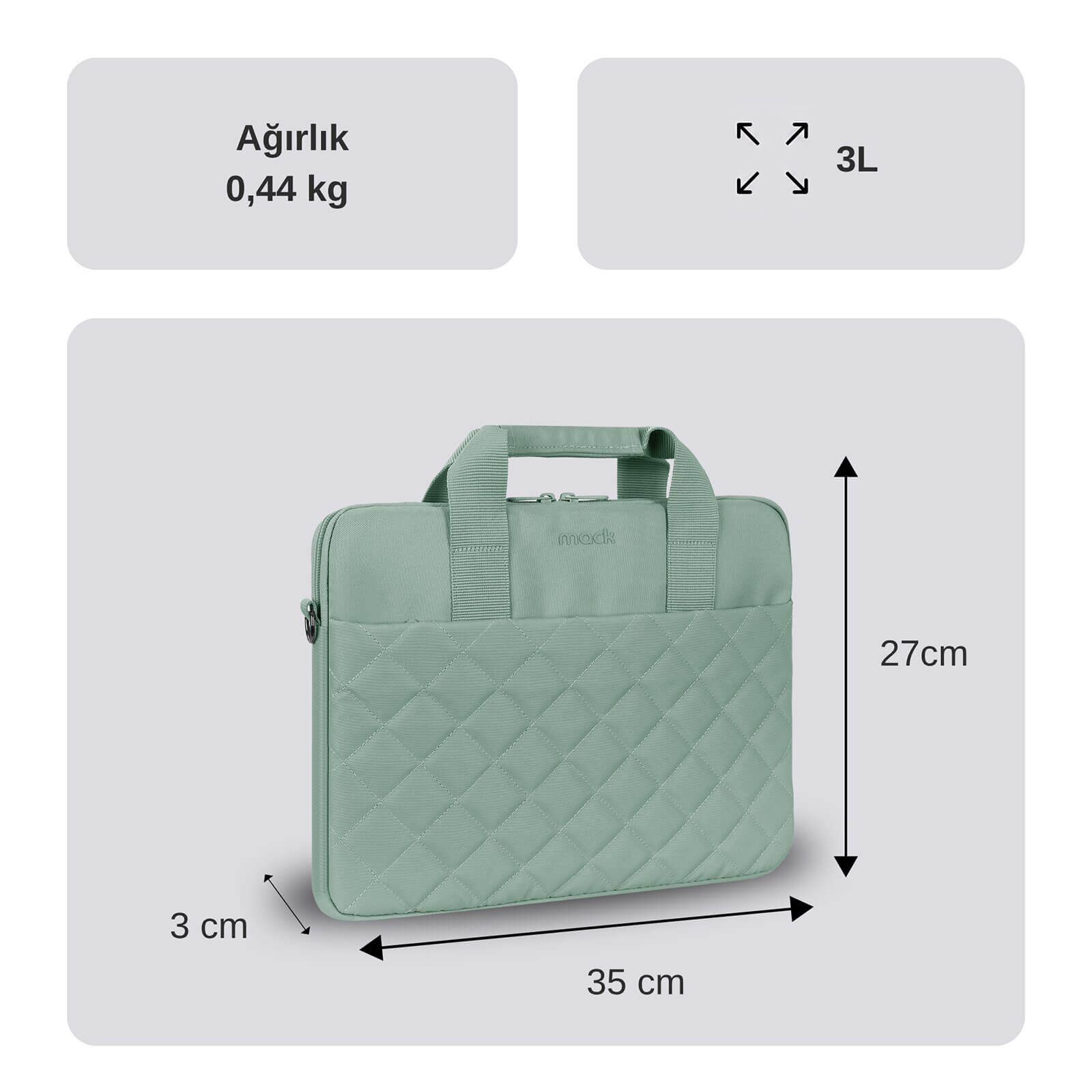 MACK MCC-906 14.1" iksy Notebook Çantası Yeşil görseli 2
