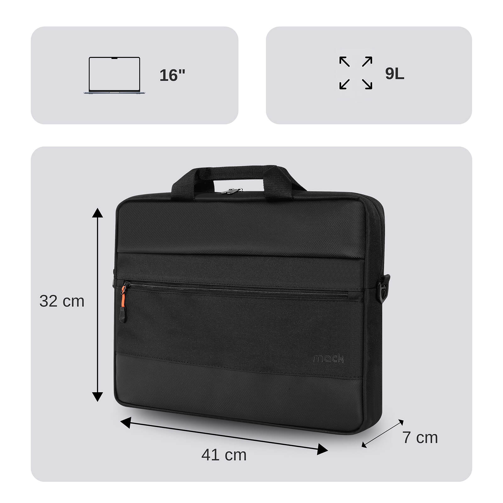 MACK MCC-1603 16" PAX Motion Notebook Çantası Siyah görseli 2